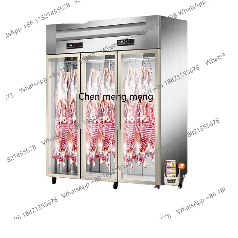 Hangende vleeskast Commerciële varkensrundvlees en schapenvlees zure ontlading ijs verse verticale gekoelde vitrinekast