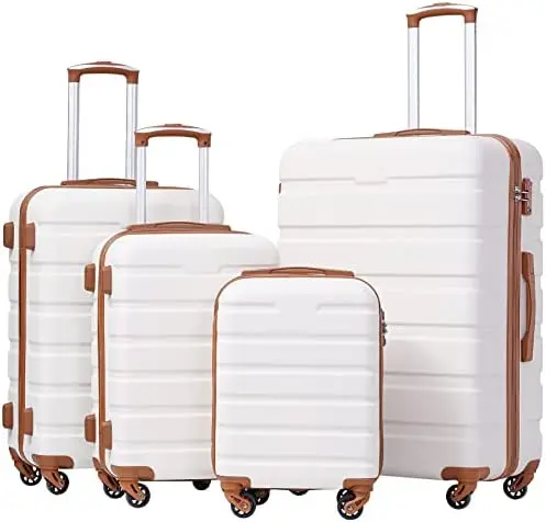 Freeman Luggage 3 Piece Set Suitcase Spinner Hardshell Lightweight TSA Lock 4 Piece Set