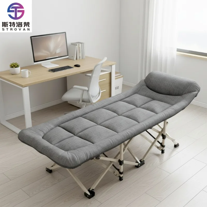 Portable Lightweight Double Folding Bed Modern Design Metal Single Bed for Home rniture Camping Task Warehouse & Hotel Use