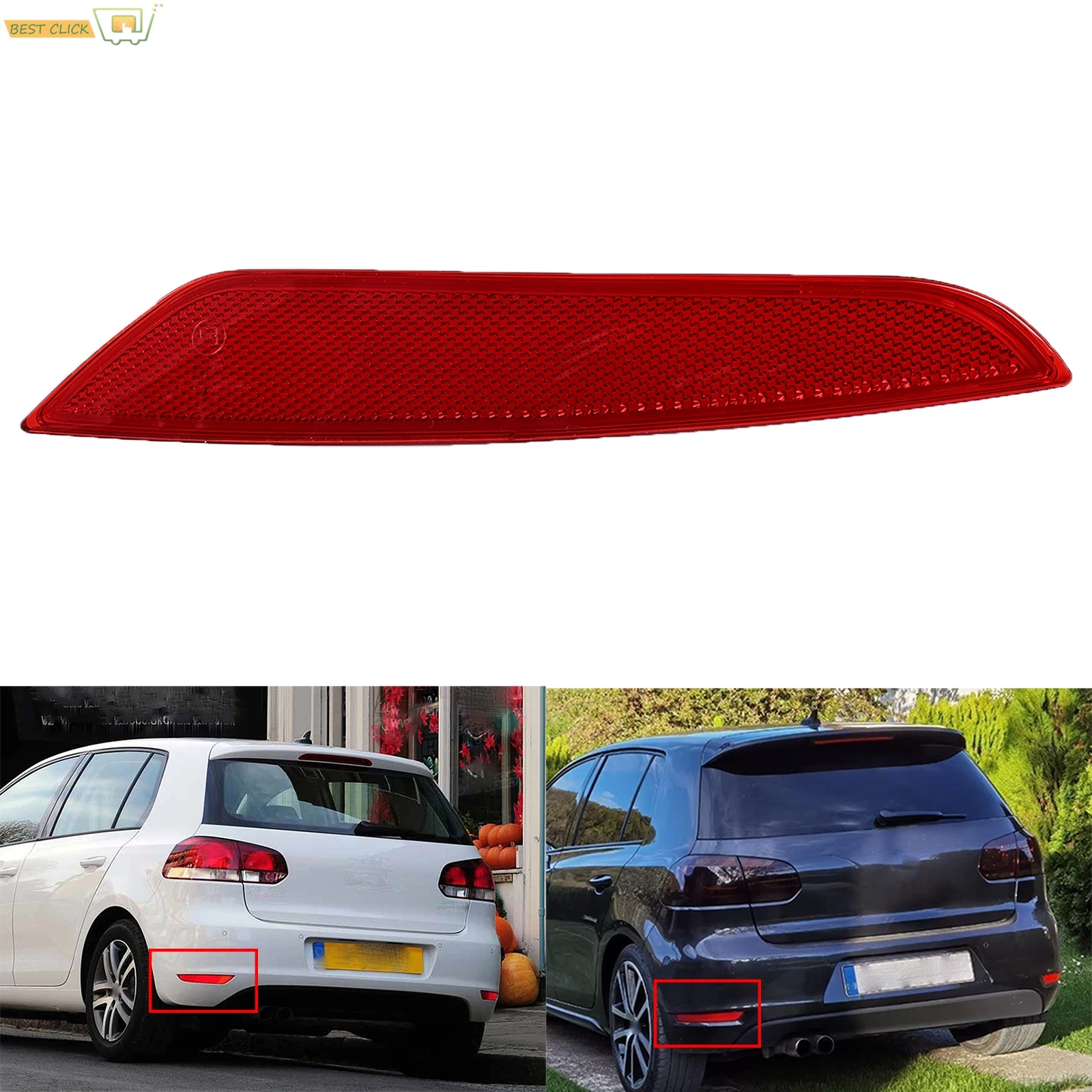 Rear Bumper Reflector Fog Lamp Tail Brake Light Left Side For VW Golf A6 MK6 2009 2010 2011 2012 2013 5K0945105A VW Accessories