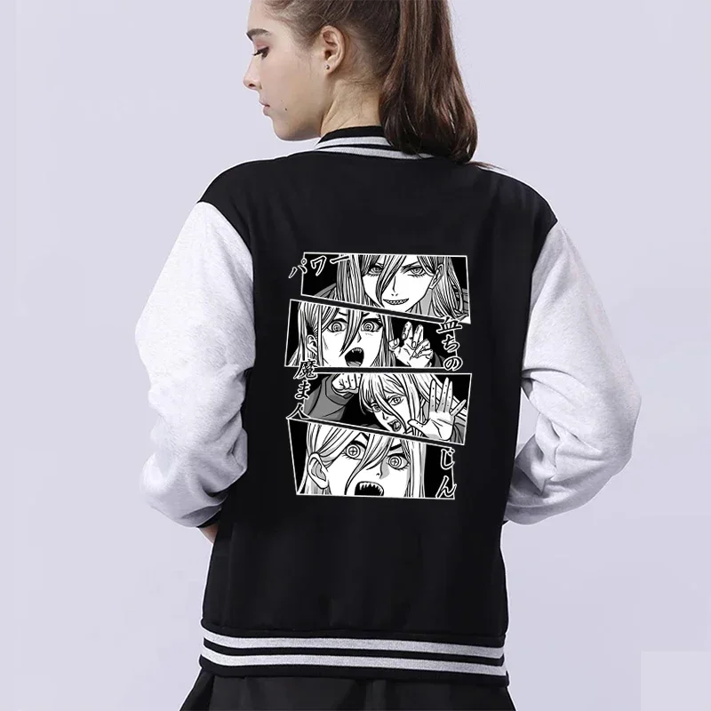 Power-Chaqueta de béisbol para hombre y mujer, chándal de lana de talla grande, uniforme de béisbol, sudadera de manga larga, jersey, otoño e invierno, nuevo