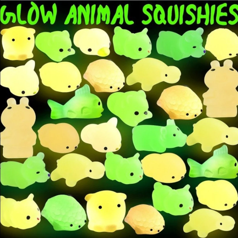 Luminous Glow-in-the-Dark Seal Squishy Toy, TPR Soft Mini Animal Ball, Stress Relief & Squeeze Fidget Toy