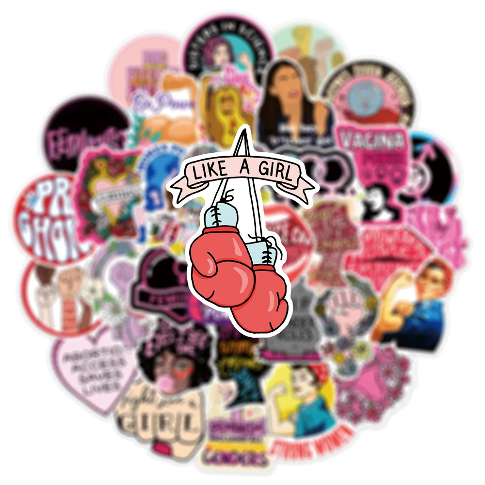 10/30/50PCS Coole feministische unterstützende Frauen Cartoon Aufkleber DIY Laptop Gepäck Skateboard Graffiti Aufkleber Aufkleber für Kind