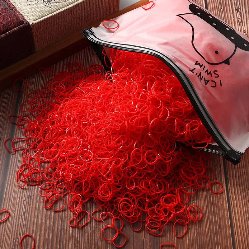 1000/2000 stücke Mädchen bunte Einweg Gummi elastische Haarband Krawatten Kinder Pferdes chwanz Halter Bänder Kinder Haarschmuck Ligen