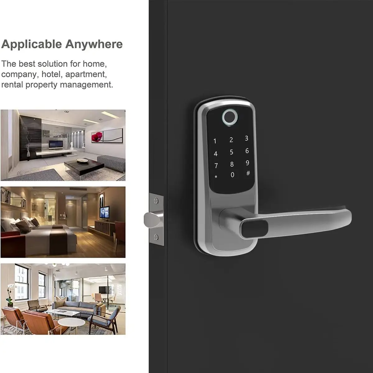 TTLOCK Wifi Electronic Smart Door Lock With Biometric Fingerprint / Password /Smart Card  / Key Unlock/ USB Emergency Charger