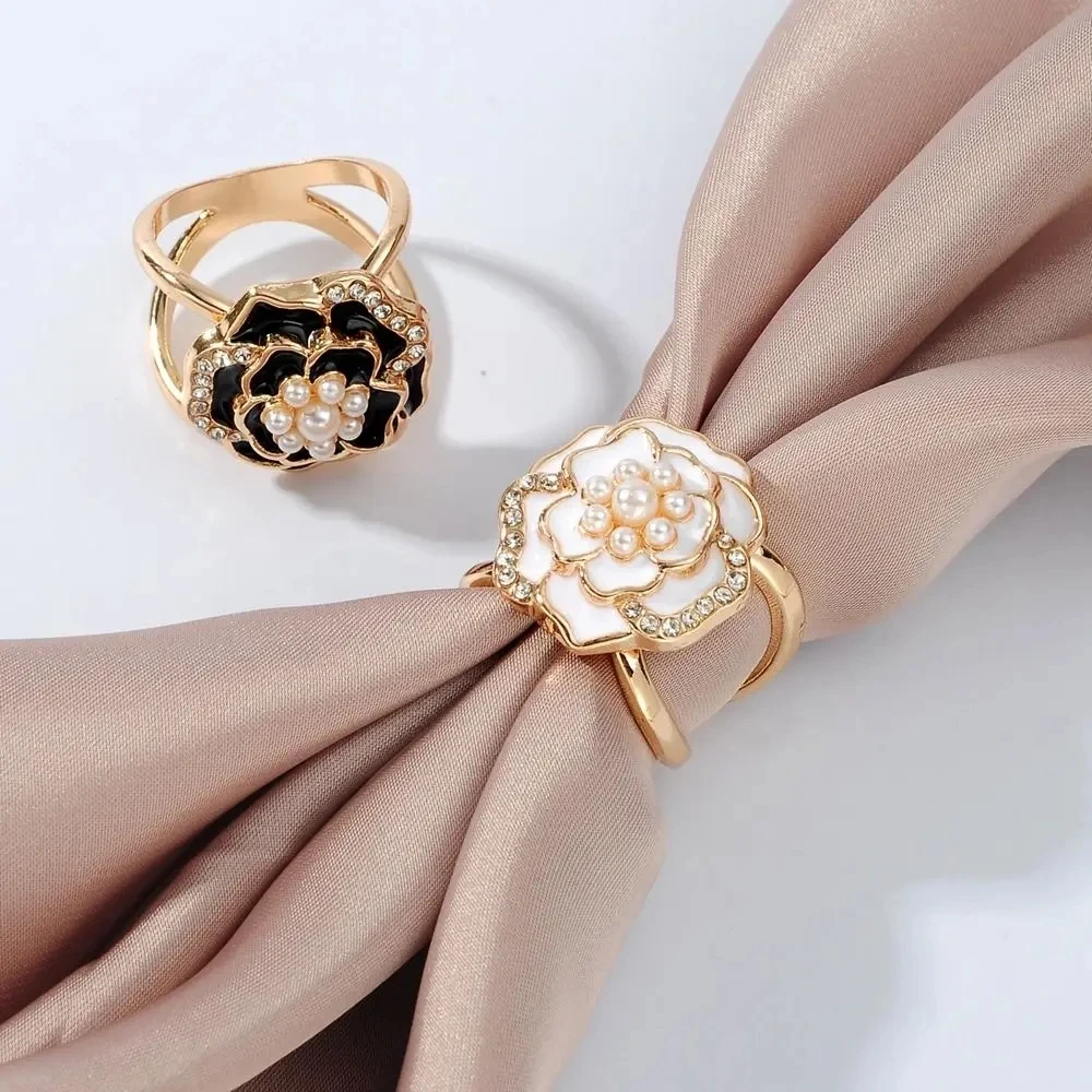4Pcs Crystal Multifunctional Brooches Jewelry Accessories Fashion Alloy Scarf Buckle Knotting Artifact DIY Shawl Ring Clip