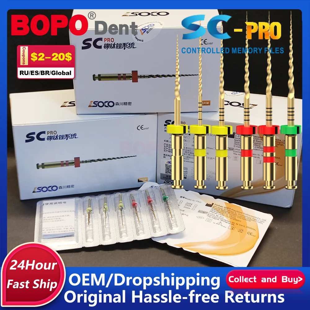 

Dental Endo File Coxo SOCO SC Plus Root Canal Taper Endodontic File Heat Activated Rotary File Flexible Dentist Instruments 25mm