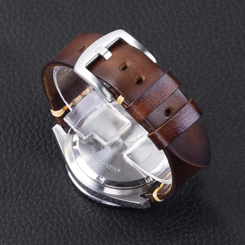 Bracelet de Montre Rétro en Cuir group, Accessoire Universel pour Panerai, Samsung Galaxy, Huawei, 18mm, 20mm, 22mm, 24