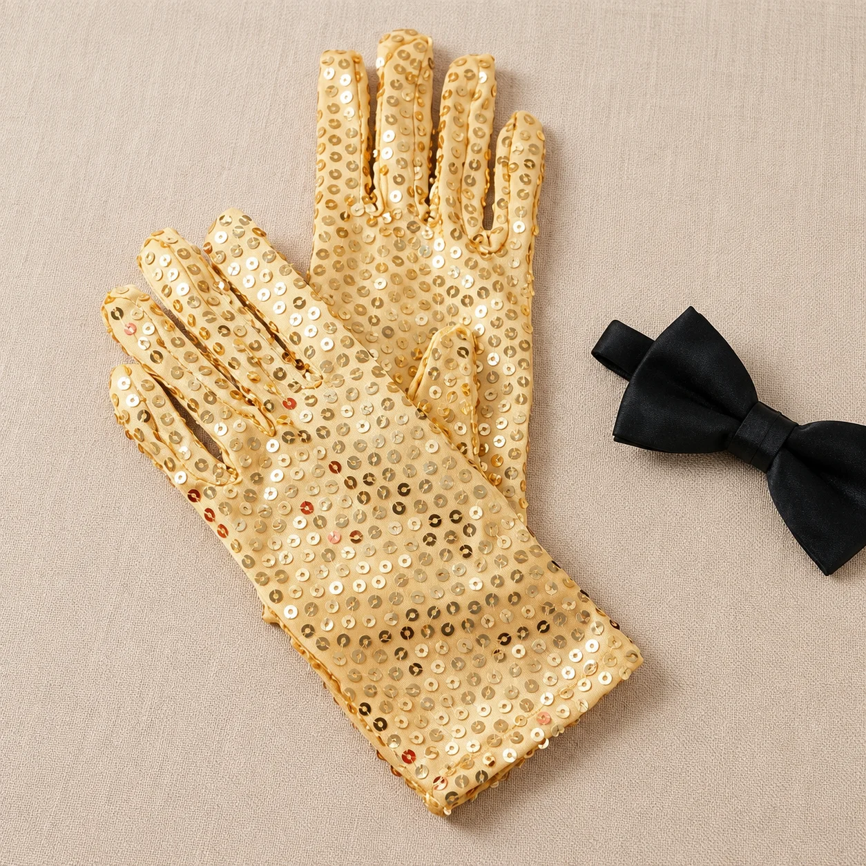 Full Finger Sequin Gloves Polyester Sequined Full Finger Gloves Sparkling Performance Gloves Shiny For Daily Casual Street Wear