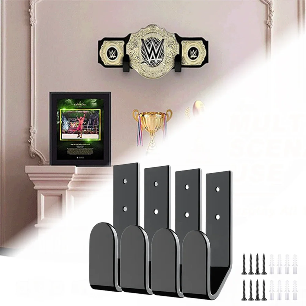 Metal Championship Belt Display Rack for Wall Mounting Compatible with Wrestling and Boxing Belts for Proud and Secure Display
