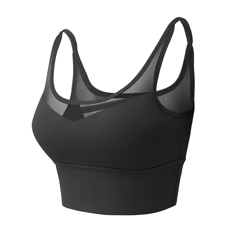 New Women's Sports Bra Gathered Without Yoga Steel Ring Running Fitness Vest Top Underwear