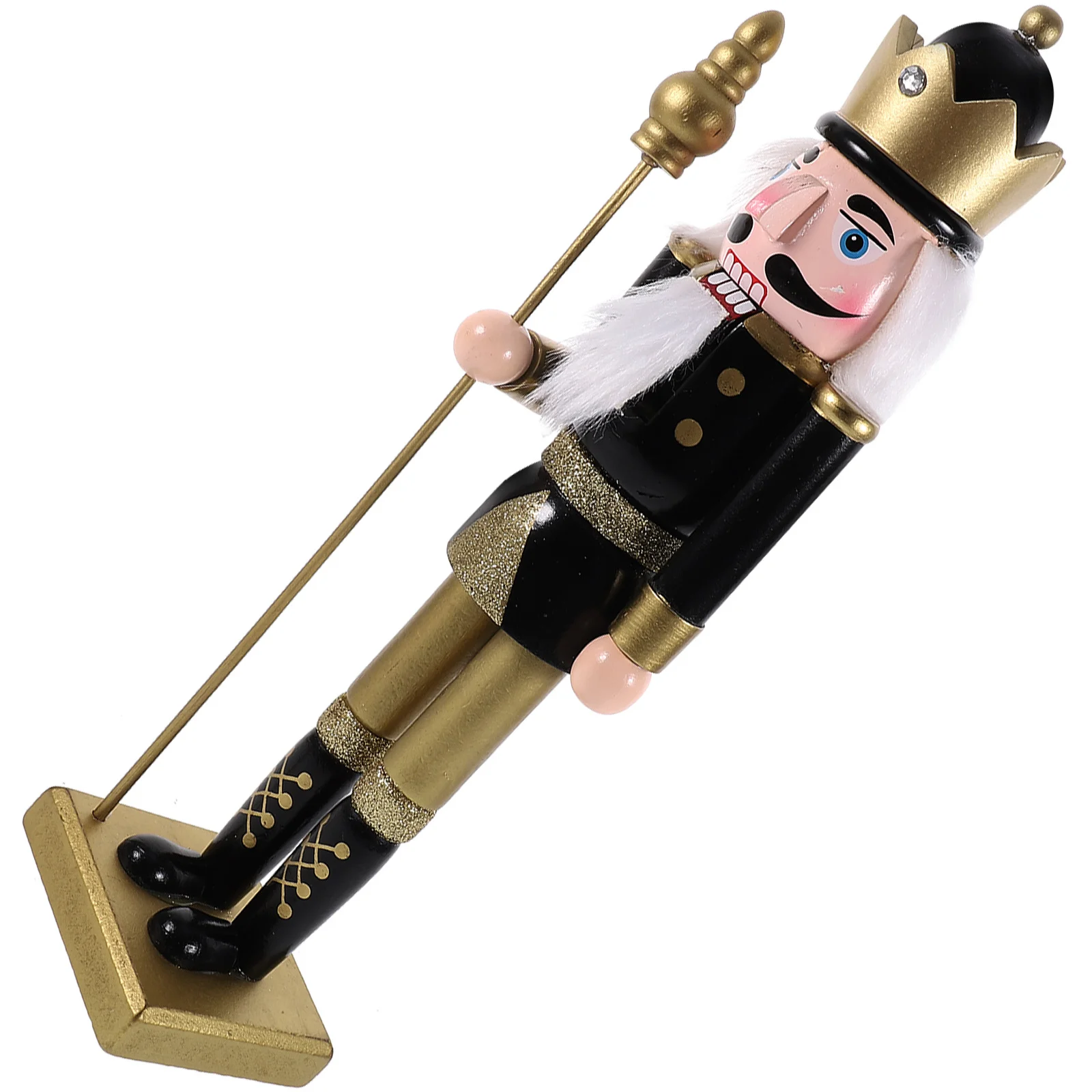 

Christmas Nutcracker Soldier Puppet Wooden Craft Decoration for Xmas Tabletop Shelf Display Festive Home Ornament Gift