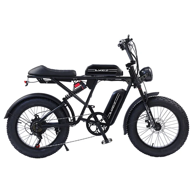 Retro Ebike 1500W 48V 36AH 20*4inch Fat Tire Electric bike Mountain Snow Electric Bicycles  AKEZ Adult Motorcycle