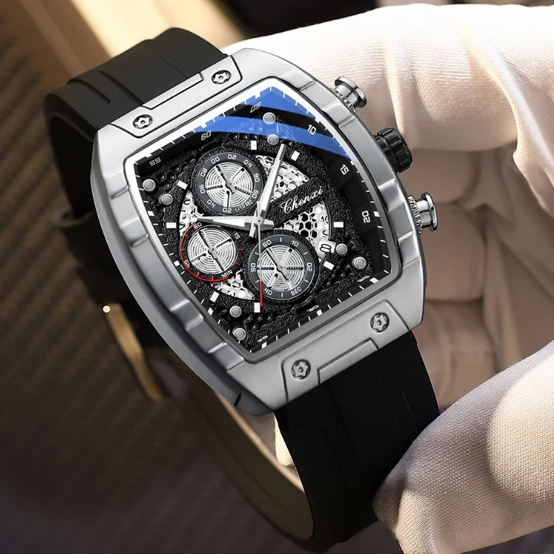 CHENXI 941 Sports Fashion Quartz Watches for Man Multifunction Chronograph Luminous Waterproof Calendar Casual Men's Wristwatch