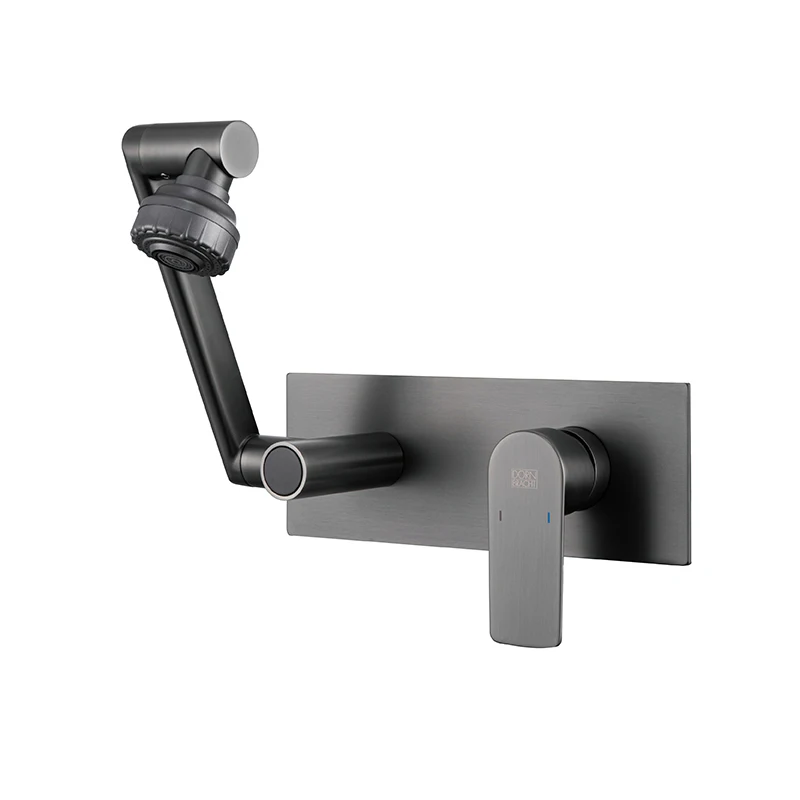 Digital faucet hot melt copper concealed installation embedded in the wall basin faucet gun gray hot and cold water