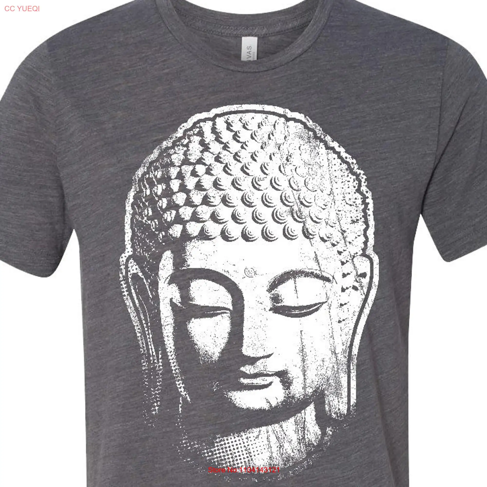 Big Buddha Head Men's Yoga Burnout T Shirt BIGBUDDHA 3650 long or short sleeves