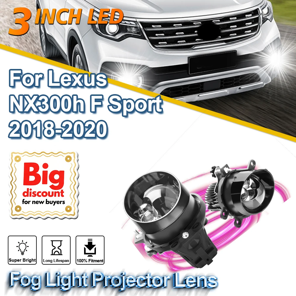

ROADSUN 3.0 Inch Auto Fog Light Projector Lens Assembly LED Fog Lamp Bulb Car Accessories For Lexus NX300h F Sport 2018-2020