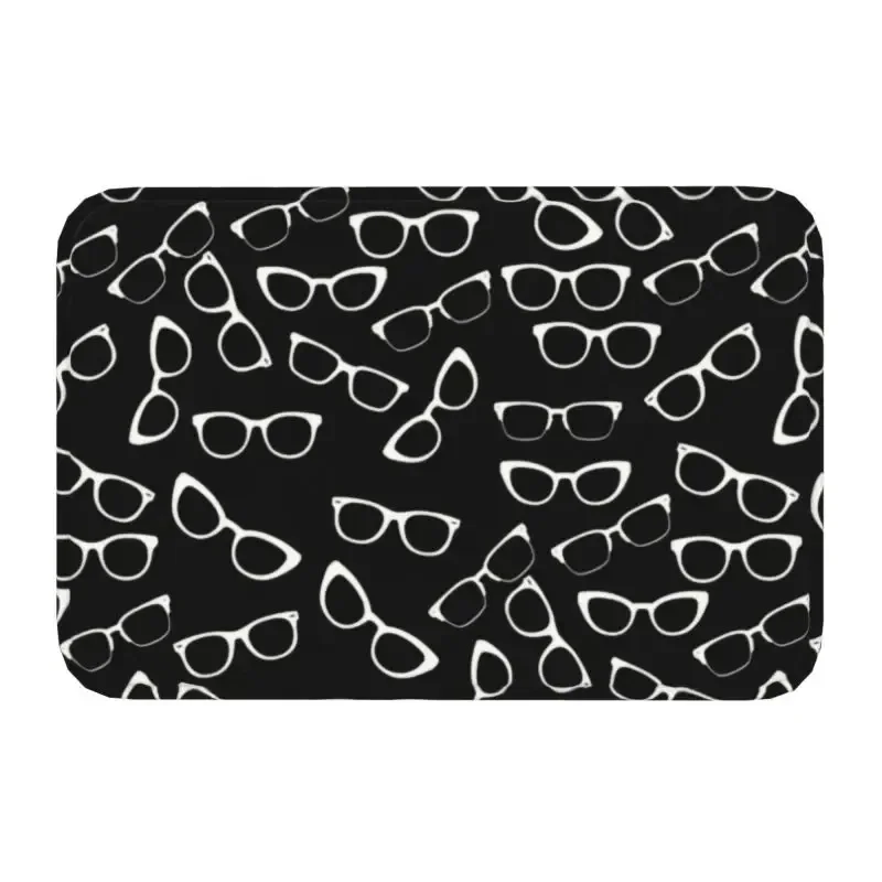 

Funny Glasses with Eye Test Chart Doormat Non-Slip Entrance Door Floor Mat Optician Optometrist Living Room Carpet Rug