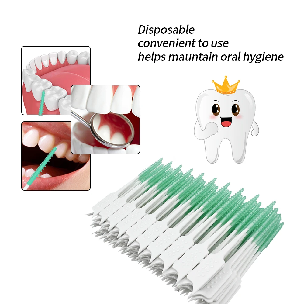 200 stücke Silikon Inter dental bürsten Zahn zahnstocher Bürste zwischen Zahnbürste mit Faden Zahnseide Mundhygiene werkzeuge neu