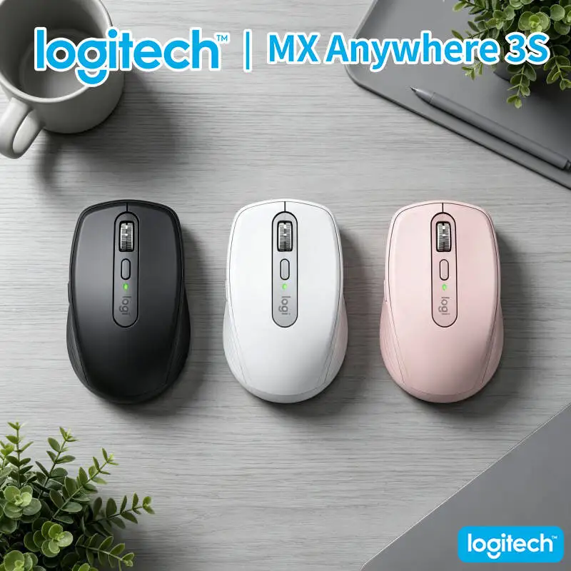 Pro MX Anywhere 3S - 8K DPI Tracking, MagSpeed Scroll, 3-Device Sync, Ideal for Home Art Studio & Daily Office Task