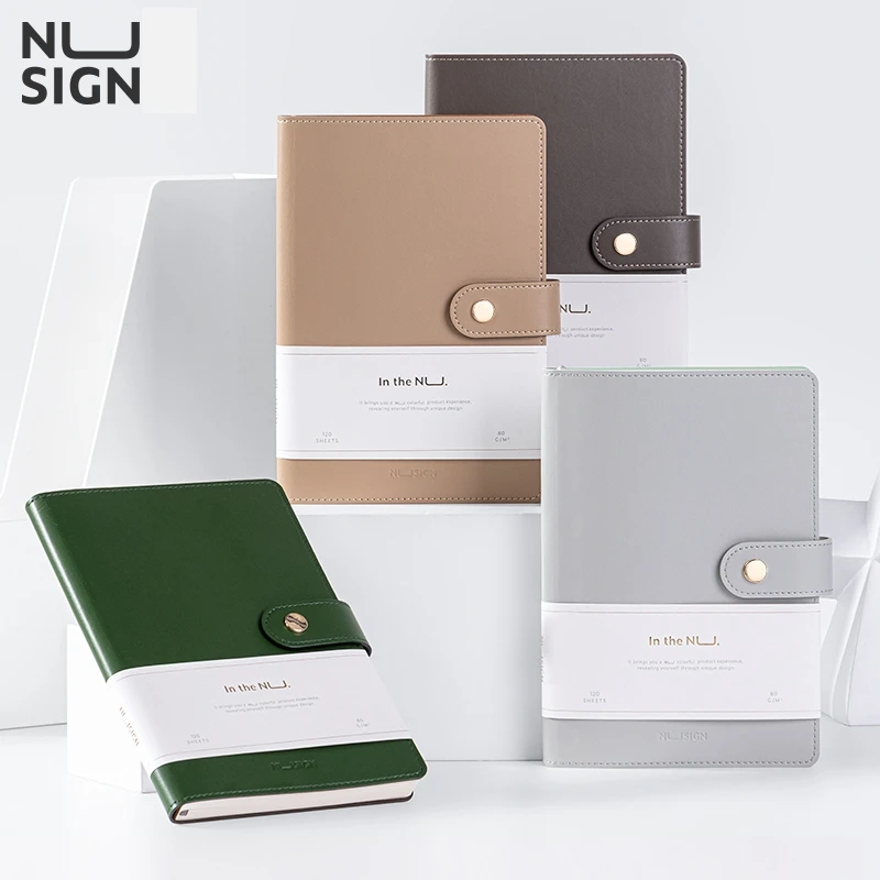 Deli Nusign NS299 A5 Leather-covered Notebook 210x140mm 120 Sheets PU Face 4 Colors Office School Stationery