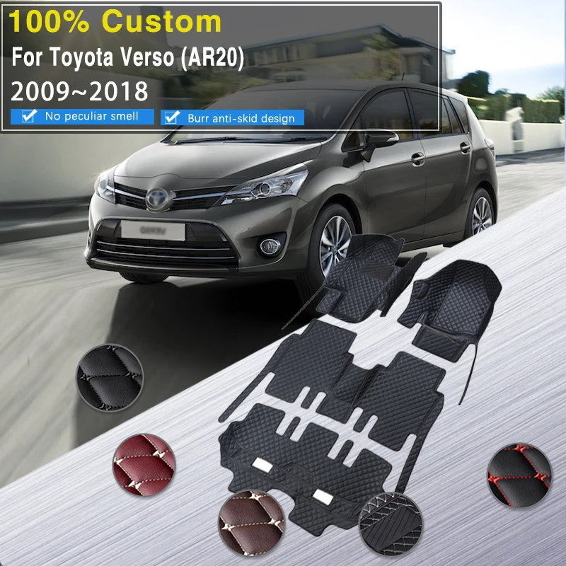 

For Toyota Verso AR20 2009~2018 Car Floor Mats 7seat Waterproof Pad Mats Full Set Alfonbrillas De Coche Car Accessories Interior