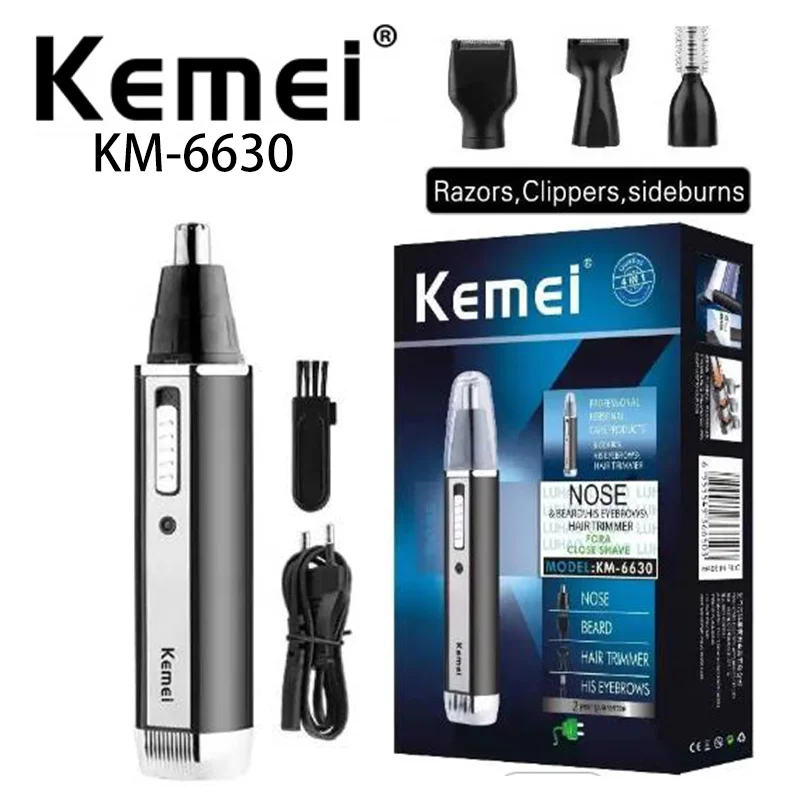 

KEMEI Professional Rechargeable Nose Hair Four-Piece Electric Shaver Haircut Cut Nose Hair Eyebrow Knife Four In One KM-6630