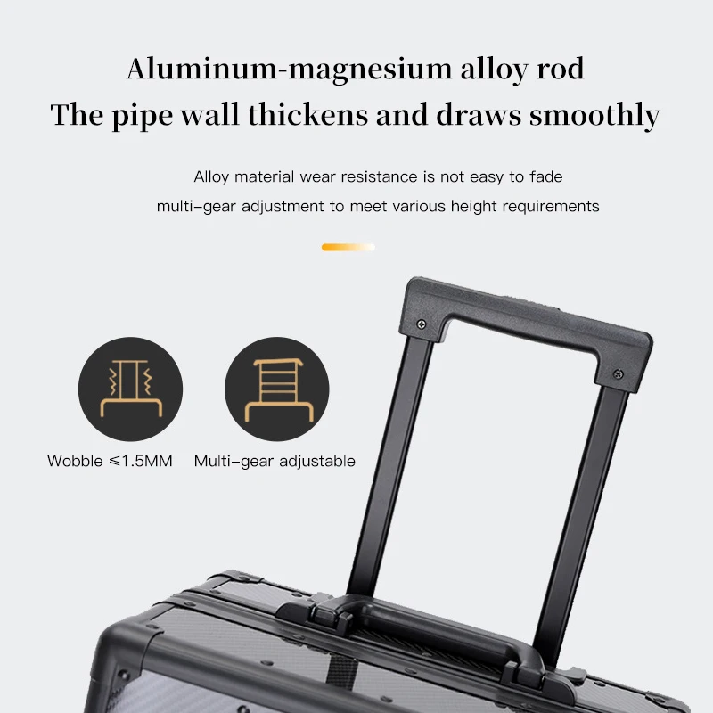 SUSHIMU carbon fibre Suitcase Wide Handle Travel Suitcase Men 20 24 26 Carry-On Luggage Women PC Aluminum Frame Trolley Case