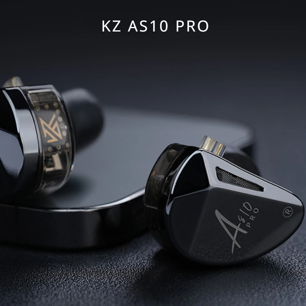 

KZ AS10 PRO 5BA HiFi Wired In-Ear Earphones Bass Stereo IEMs Monitor Earbuds Headphone with Silver-plated Detachable Audio Cable