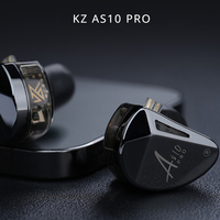 KZ AS10 PRO 5BA HiFi Wired In-Ear Earphones Bass Stereo IEMs Monitor Earbuds Headphone with Silver-plated Detachable Audio Cable