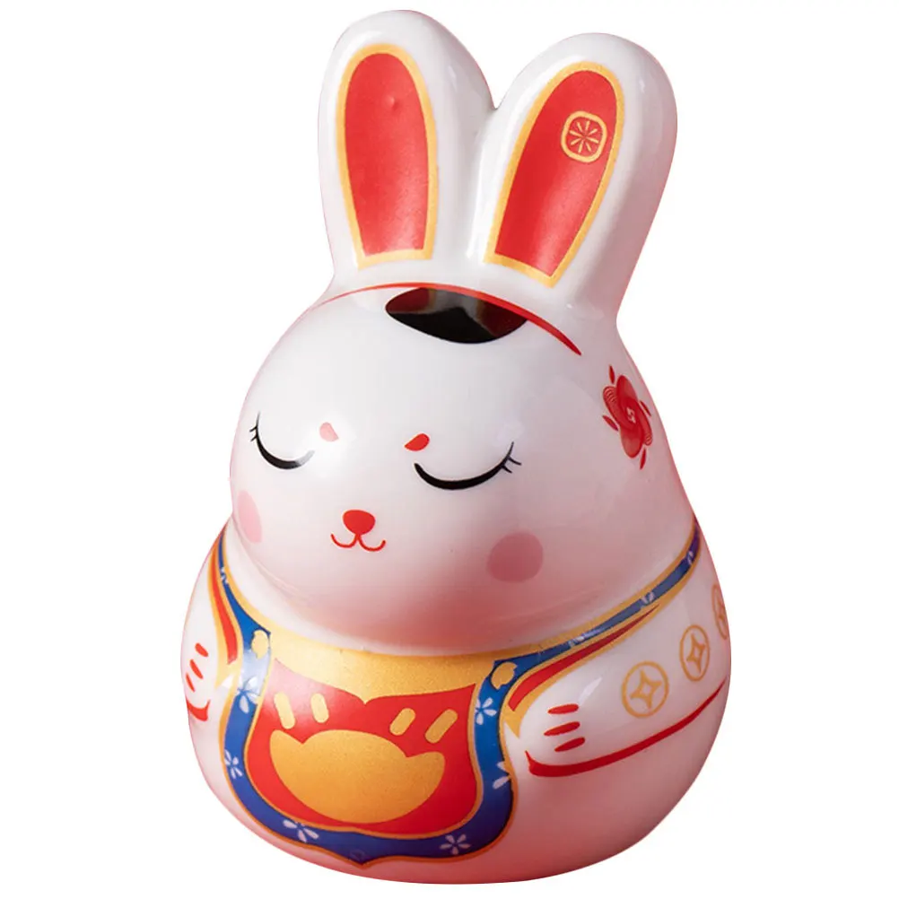 

Ceramic Rabbit Decor Lovely Elegant Home Desktop Decoration High-End Material Sturdy Design Exquisite Craftsmanship