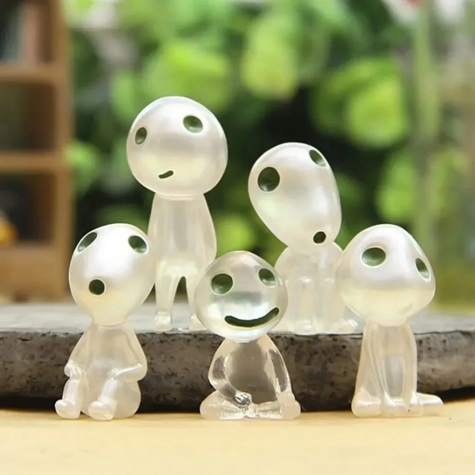 10Pcs Luminous Elves Mini Figures Fish Tank Decor Kodama Glow in the Dark Figures Garden Micro Flower Potted Landscape Ornament