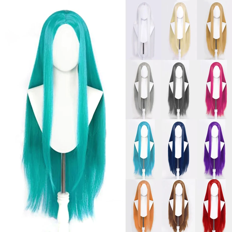 

100cm Long Synthetic Cosplay Wigs Hair Extension Straight Muticolored Lolita Wigs for Costume Cosplay and Halloween Party Use
