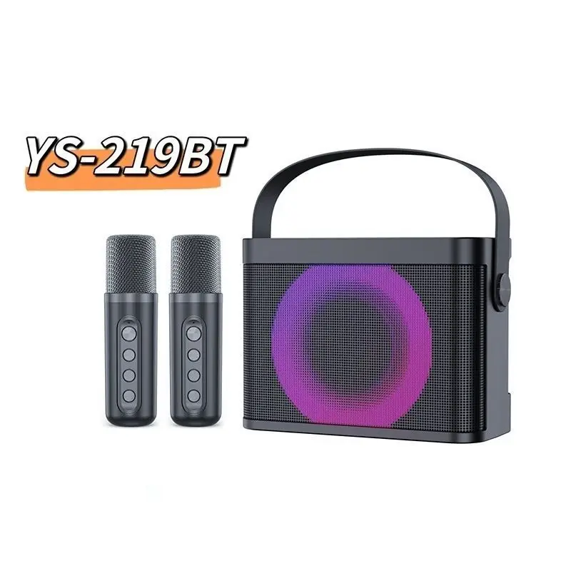 Home Outdoor Portable high definition sound quality Portable wireless Bluetooth Karaoke audio Dual microphone speakers