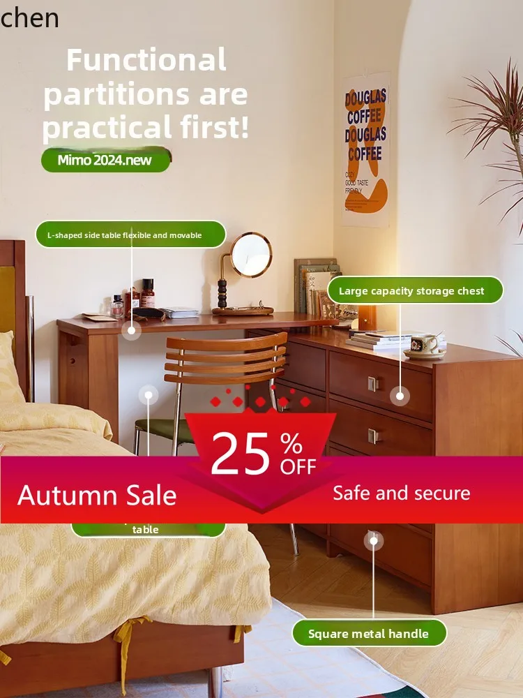 

solid wood dresser chest cabinet integrated makeup table wall storage cabinet home accessories