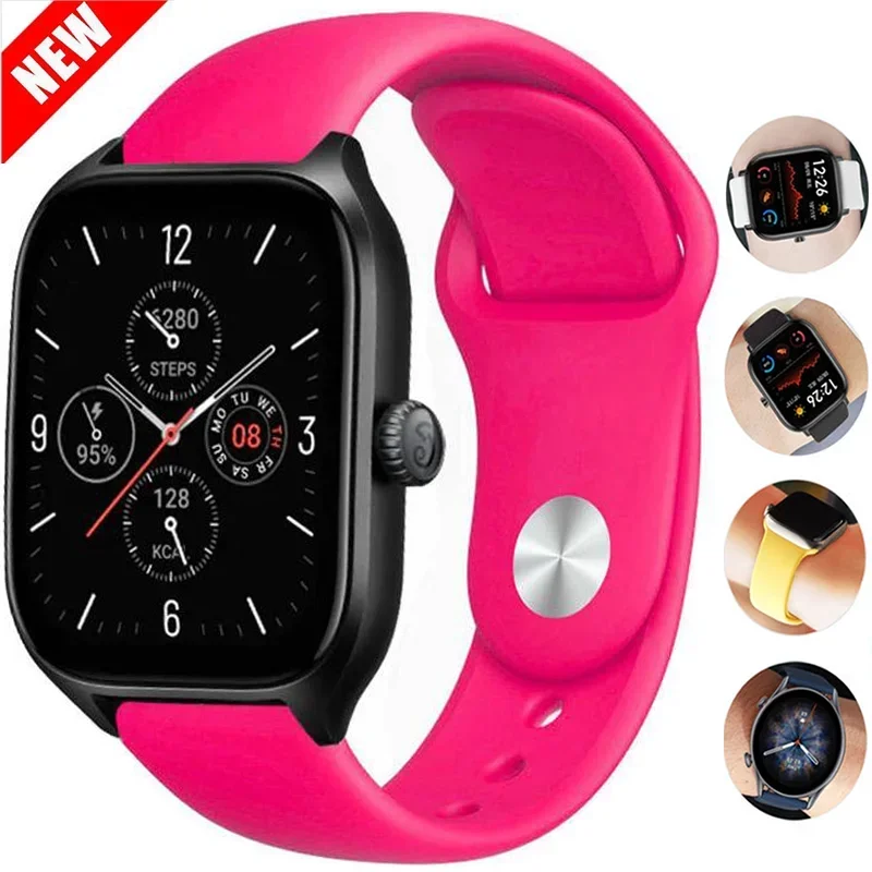 20mm 22mm Watch Band For Amazfit gts 4/3/2/gtr4 mini/Gtr/2e/Pro 47mm Sport Silicone Wristband Bracelet Amazfit Bip/U/3/Pro Strap