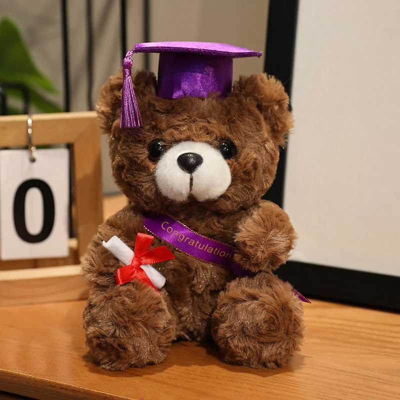 18 cm Dr. Bear süßes Plüschtier, klein, hellbraun, Teddy-Kleidung, Arzthut, Puppe, Abschlussgeschenke – Detail 7