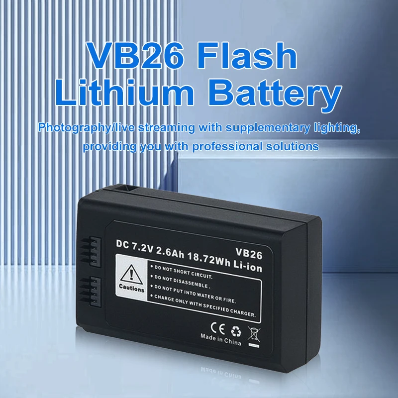 VB26 Flash Li-ion Battery Chargeable Replacement for Godox Ving V1 V860III V850III Speedlite Flashgun