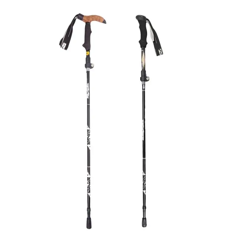 Hiking Sticks 5 Sections Foldable Walking Sticks Multipurpose Trekking Pole Durable Compact Hiking Stick Telescoping Walking