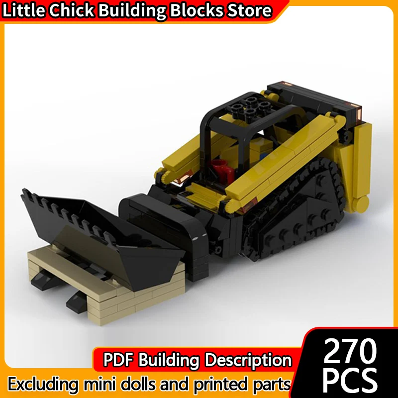

City Car Model MOC Building Bricks Double Tracked Skid-Steer Loader Modular Technology Children Holiday Gifts Assemble Toys Suit
