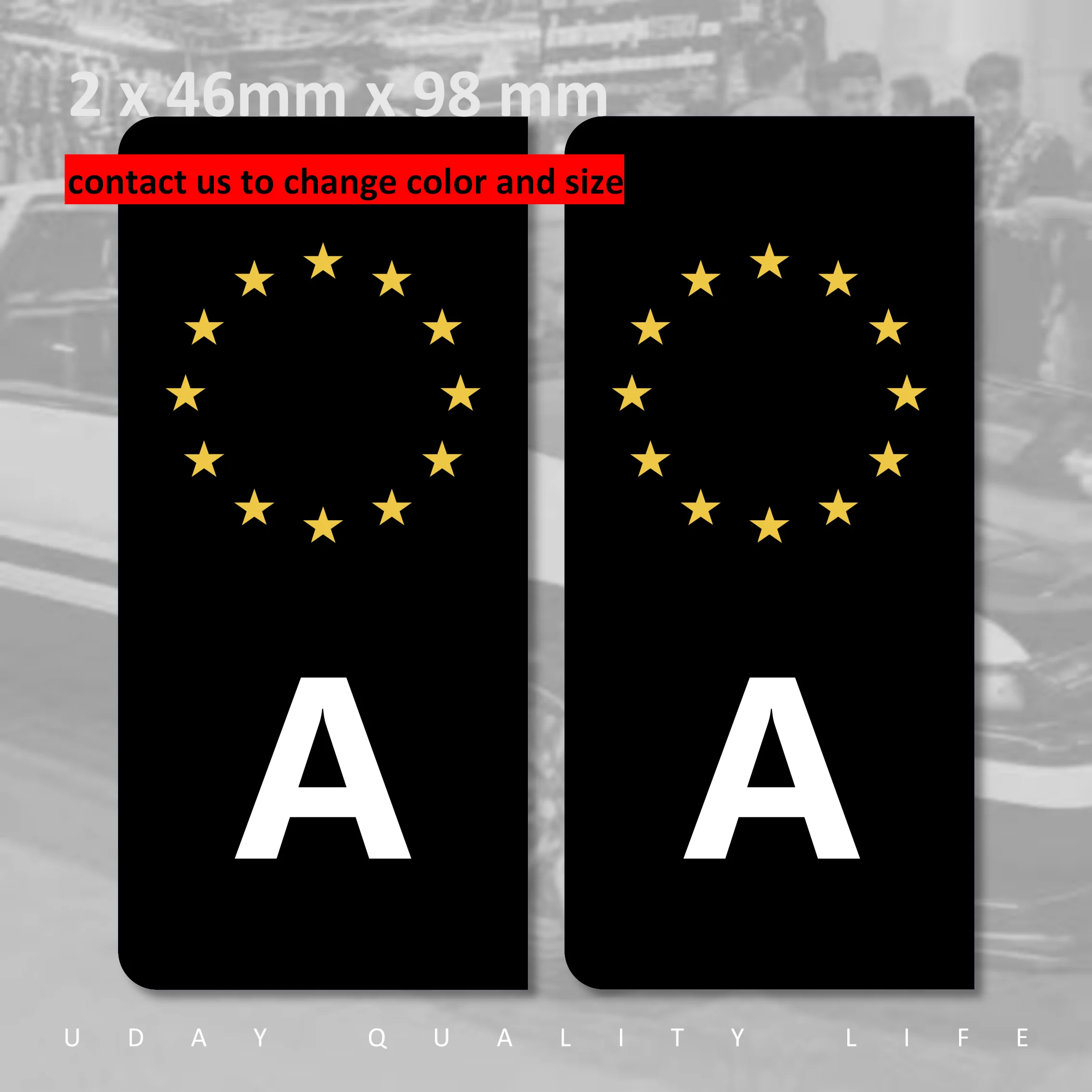 

A B BG HR CY CI DK EST FIN EU Country Identifier for Vehicle Registration Code Car Number Plate Sticker Vinyl Weatherproof Nfs