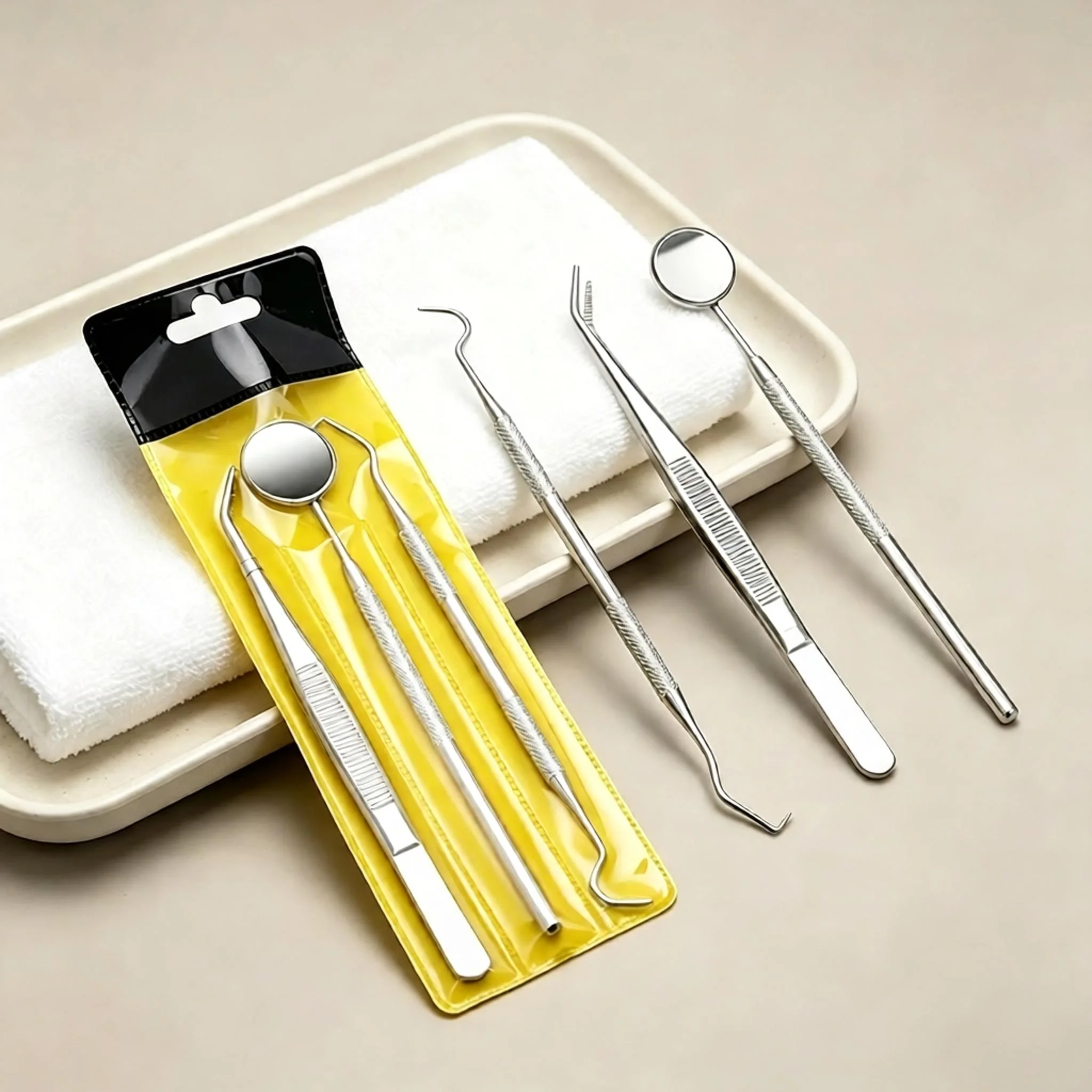 3Pcs Dental Tool Set for Removing Dental Dirt Professional Teeth Cleaning Kit with Scissors Flosser And Other Oral Care Accessor