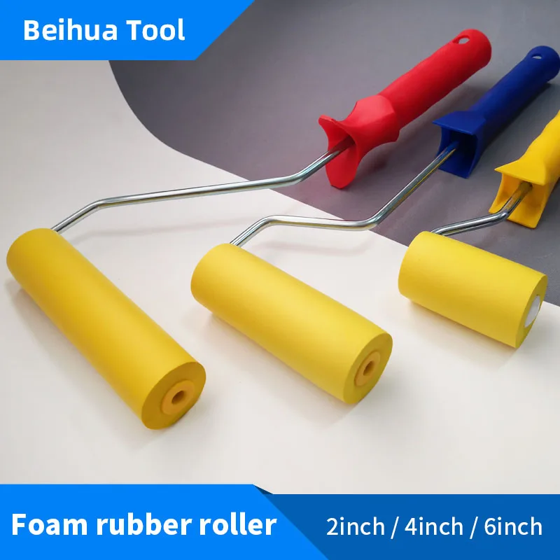 Wallpaper Press Seam Roller Tools 2inch 4inch 6inch Foam Rubber Soft Smooth Roller Brayer ink Painting Printmaking Roller Brush