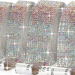 1 Roll Self Adhesive diamond strip Crystal Rhinestone Sticker DIY Glitter Rhinestone Strip Sheet Arts Craft Car Phone Decoration