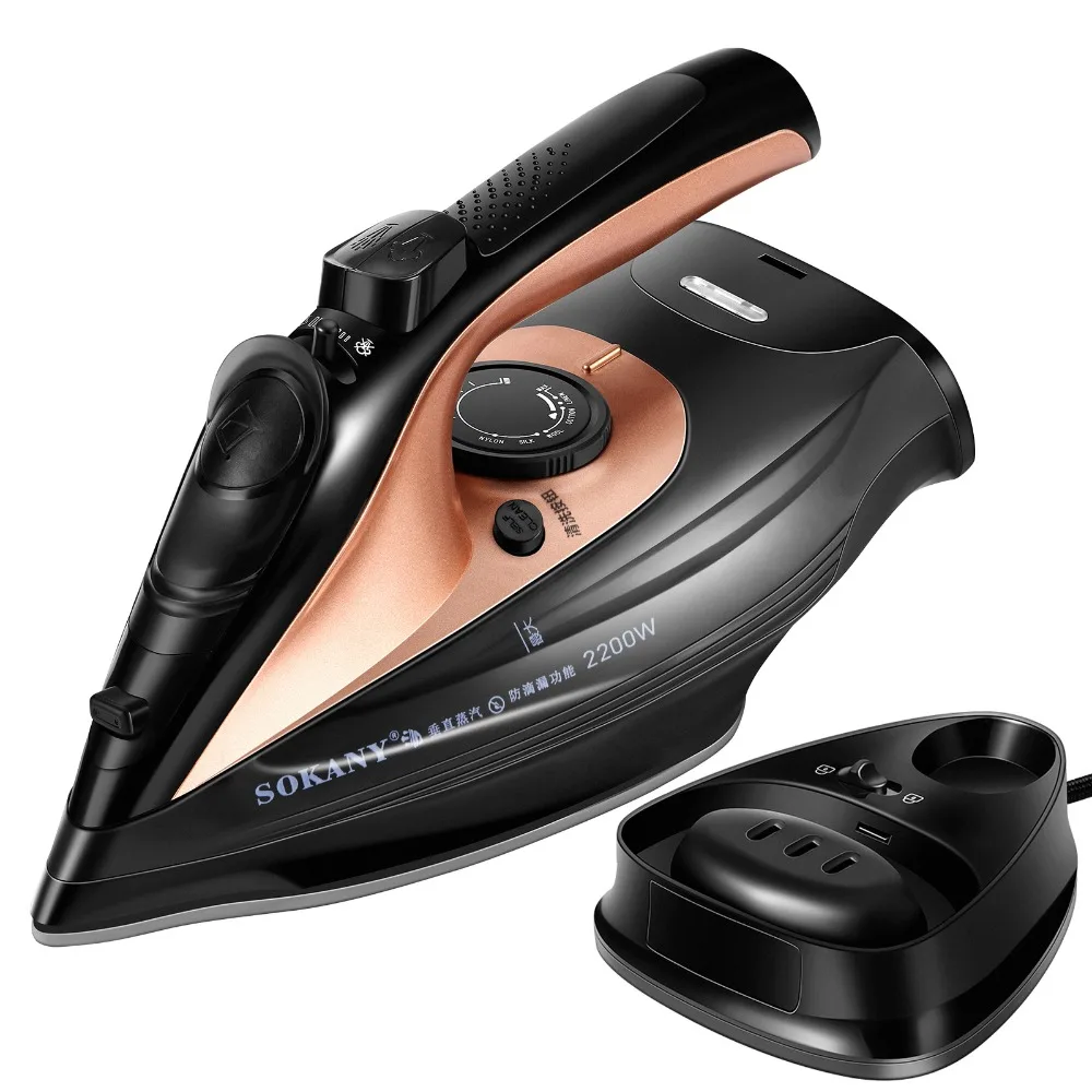 

2200W Handheld Steam Iron Electric Powerful Clothes Steamer with Safety Non-Stick Soleplate Vertical Steam Anti-Drip Feature