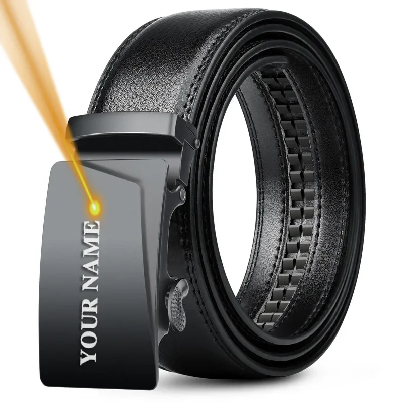 Personalized Name Engraving Male Belt Automatic Buckle Waistband Perfect Gift for Father's Day Birthday Anniversary for Husband