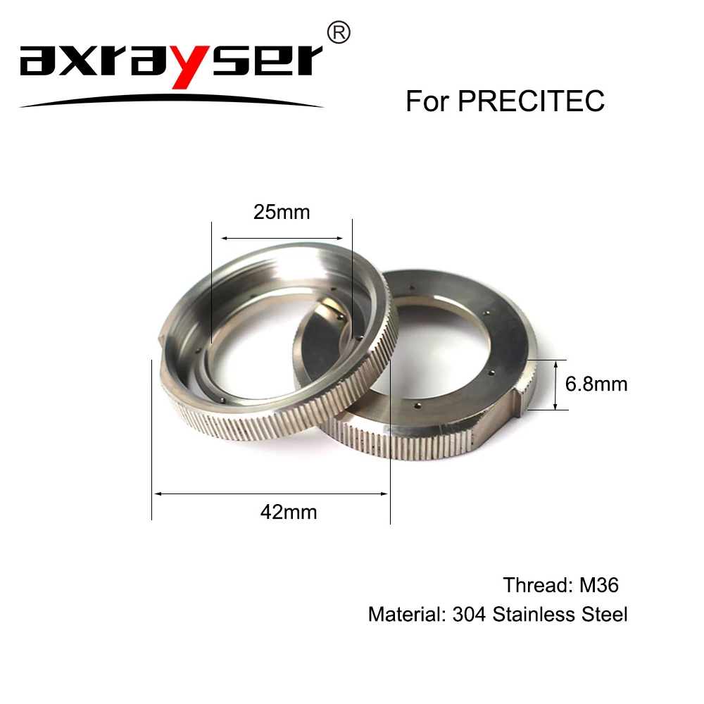 Fasten Holder Ceramic Locking Ring for Precitec 1.0/2.0 Fiber Laser Cutting Machine 304 Stainless Steel Head Patrs