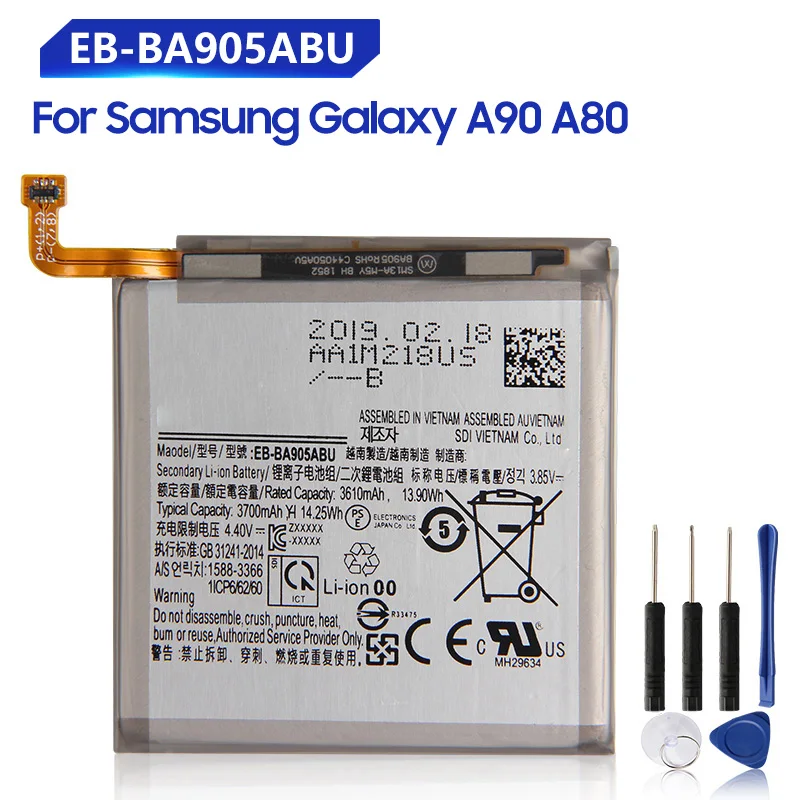 

Replacement Battery EB-BA905ABU For Samsung GALAXY A80 A90 Rechargeable Phone Battery 3700mAh