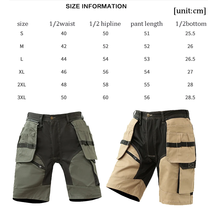 Knee Length Working Pants Men Workwear Pants Men Work Pants Multi Tool Pockets Short Pants Men\'s Workwear Trousers For Summer