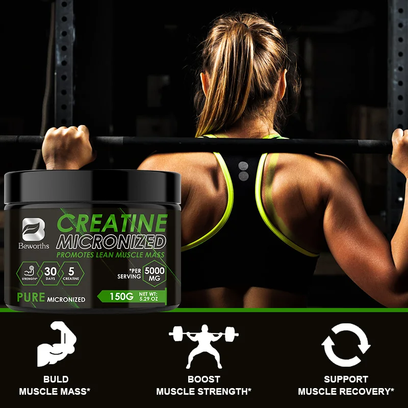 BEWORTHS Creatine Monohydrate Sports Dietary Supplements for Workout Muscle Building Cellular Energy Enhance Muscle Strength